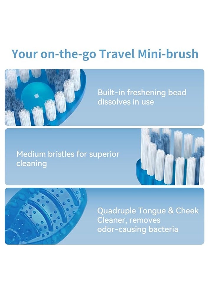 XIYU - 10 Pcs 5-in-1 Mint Disposable Toothbrushes Travel Toothbrush Oral Care with Floss Tongue Scraper Toothbrush, Tooth Flossing Inter Dental Brush with Toothpaste, Dental Floss Picks - Image 1