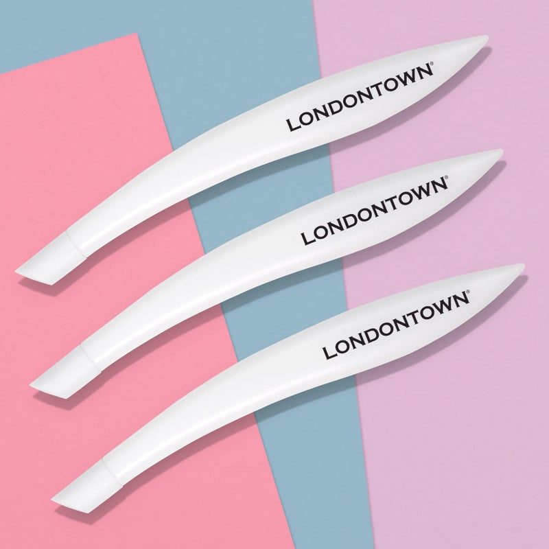 LONDONTOWN Cuticle Pusher Tool with Rubber Finish Tip Bevel Edge Professional Grade Plastic Precision Fingertip Nail Scrapper Manicure Stick Tool - Image 4