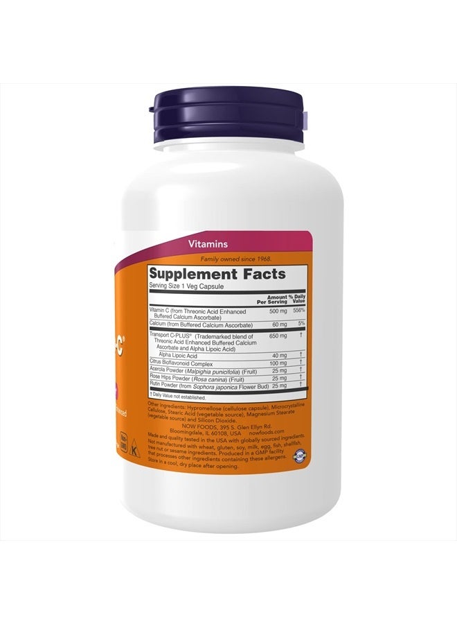 now Supplements, AlphaSorb-C™ 500 mg with Threonic Acid & Alpha Lipoic Acid Enhanced, 180 Veg Capsules - Image 2