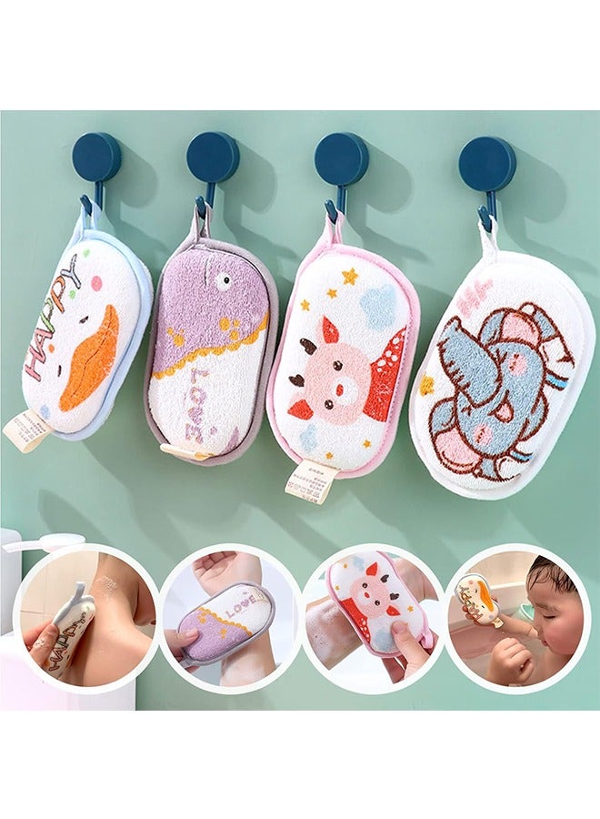 4 قطع اسفنجة حمام الطفل للاستحمام ، الأطفال حديثي الولادة لينة وامتصاص حمام دش الإسفنج ، اكسسوارات حمام الطفل للأطفال الرضع البشرة الحساسة - Image 3