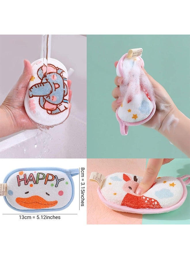 4 قطع اسفنجة حمام الطفل للاستحمام ، الأطفال حديثي الولادة لينة وامتصاص حمام دش الإسفنج ، اكسسوارات حمام الطفل للأطفال الرضع البشرة الحساسة - Image 4