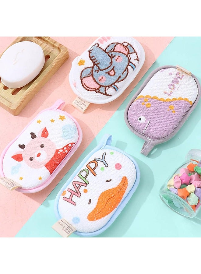 4 قطع اسفنجة حمام الطفل للاستحمام ، الأطفال حديثي الولادة لينة وامتصاص حمام دش الإسفنج ، اكسسوارات حمام الطفل للأطفال الرضع البشرة الحساسة - Image 2