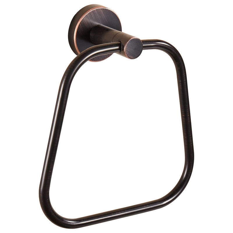 KOCUUY Bronze Hand Towel Holder Bathroom Towel Ring Oil Rubbed Bath Hand Towel Hangers Wall Mounted Farmhouse Rustic ORB Stainless Steel Trapezoid 