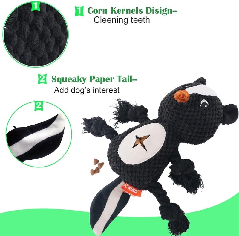 X spring Dog Squeaky Toy - Durable Interactive Chew Rope with Knots for Puppies - Image 3