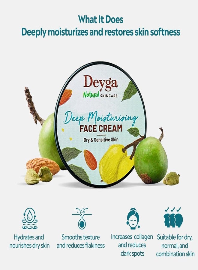 Deyga Deep Moisturising Face Cream – Intensive Hydration for Dry & Sensitive Skin with Marula, Almond & Cardamom – 30g - Image 2