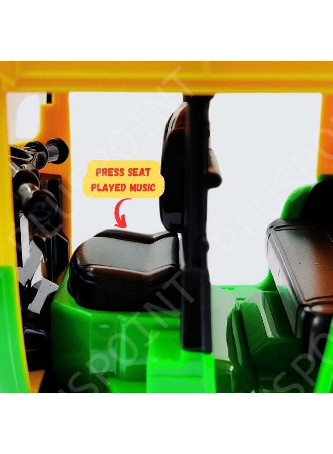 PLUSPOINT Auto Rickshaw Toy,with Pull Back Action City Traffic Vehicles Public Transport Toy with Light and Sound for Aged 3 4 5 6 Boys and Girls,Kids Party Favors Gifts (Green) - Image 4