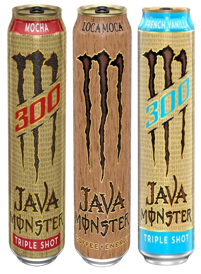 Monster Java Energy Drink Collection, 1 Mocha Triple Shot, 1 Loca Moca Coffee, 1 French Vanilla Triple Shot, Each 443mL X Pack Of 3 (Product Of UK) From DECADENT FOODS - Image 1