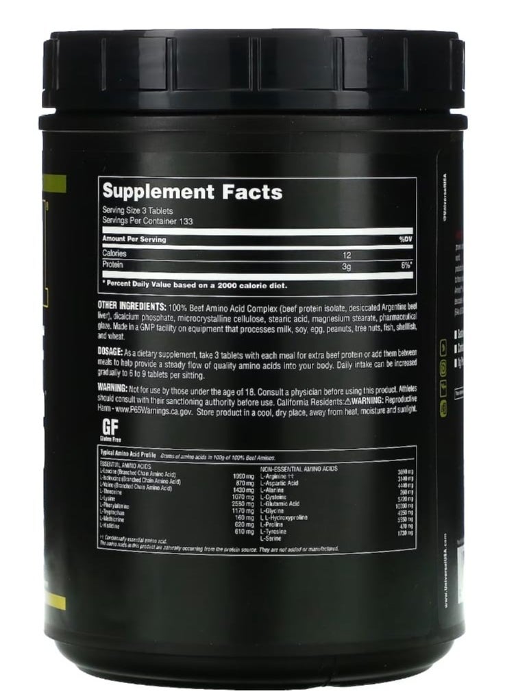UNIVERSAL NUTRITION - 100% Beef Aminos 400 Tablets - Image 1