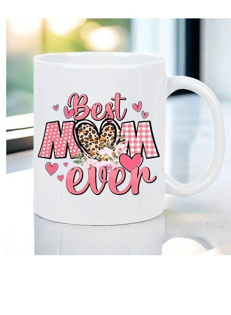 راين كوب قهوة خزفي "أفضل أم على الإطلاق" سعة ١١ أونصة - كوب سفر أبيض أنيق بتصميم قلب وزهرة، قابل لإعادة الاستخدام ومعزول، هدية مثالية لعشاق القهوة، رجالًا ونساءً، أدوات شرب يومية | تصميم مرح | أدوات شرب معزولة، إكسسوارات بار القهوة - Image 3