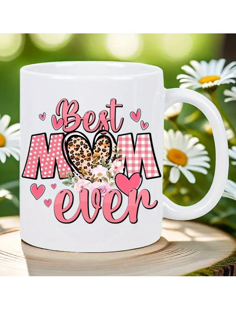 راين كوب قهوة خزفي "أفضل أم على الإطلاق" سعة ١١ أونصة - كوب سفر أبيض أنيق بتصميم قلب وزهرة، قابل لإعادة الاستخدام ومعزول، هدية مثالية لعشاق القهوة، رجالًا ونساءً، أدوات شرب يومية | تصميم مرح | أدوات شرب معزولة، إكسسوارات بار القهوة - Image 5