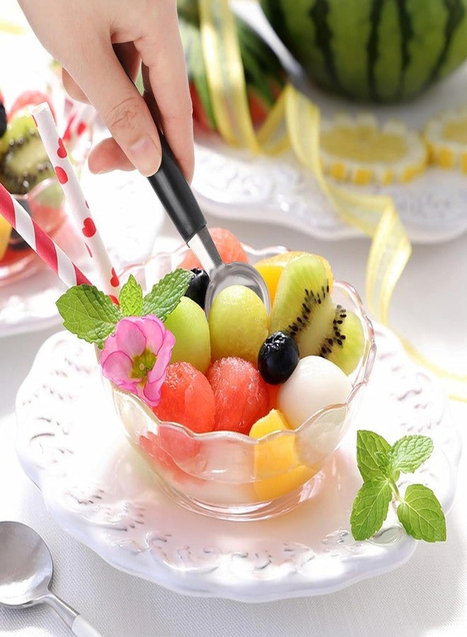 Junfamilee 2Pcs Melon Baller Scoop, Stainless Steel Double Ended Headed Fruit Ice Cream Ball Spoon, DIY Fruit Platter Ball Tool Scooper for Watermelon/Ice Cream/Fruits/Sorbet/Meatball, Fruit and Vegetable Tools - Image 3