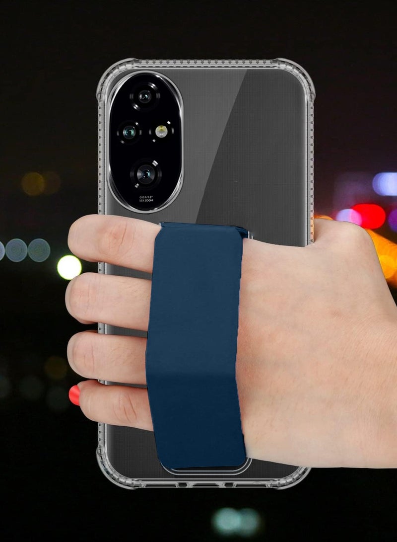 Wtech Honor 200 5G 2024 TPU Hand Grip Air Pillow Case Cover Clear/Navy Blue - Image 2