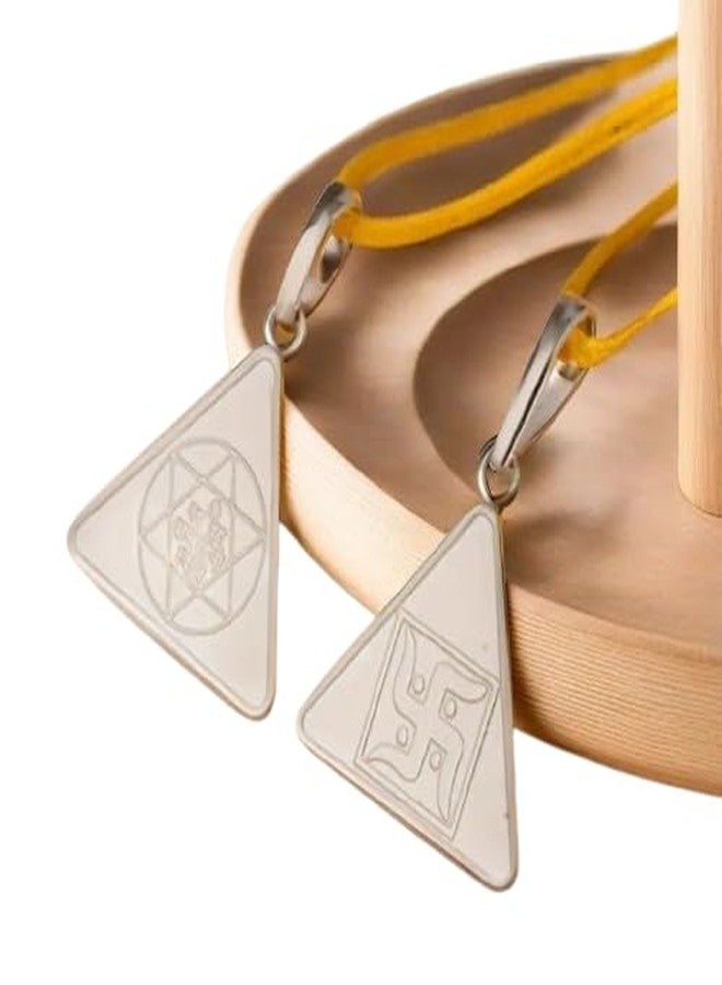 Trishakti Saraswati Yantra silverr Locket | Saraswati Yantra Locket Pendent|, Silverr 7 gm, Triangle shape - Image 2