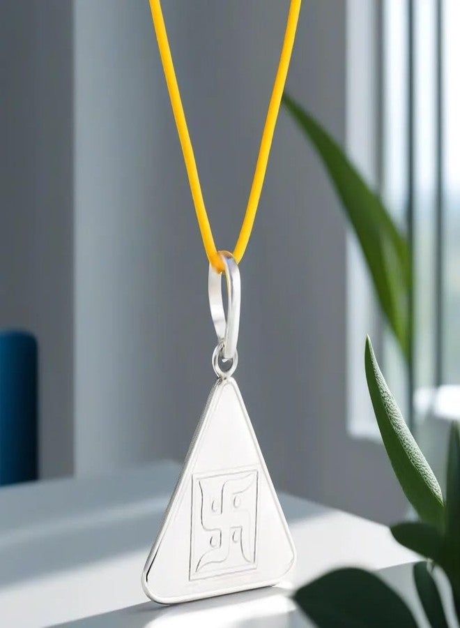 Trishakti Saraswati Yantra silverr Locket | Saraswati Yantra Locket Pendent|, Silverr 7 gm, Triangle shape - Image 4