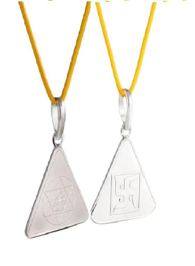 Trishakti Saraswati Yantra silverr Locket | Saraswati Yantra Locket Pendent|, Silverr 7 gm, Triangle shape - Image 1