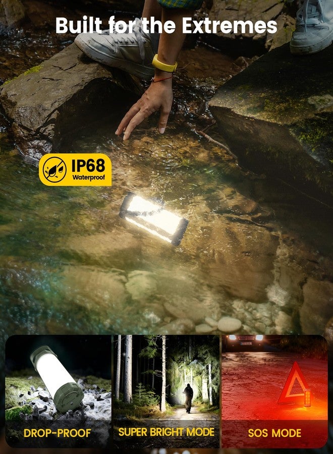 Glocusent LED Camping Lantern for Emergency, 160-LED Lantern with 1200LM, 3 Colors x 5 Brightness with SOS, IP68 Waterproof, 5000mAh Rechargeable, Essential for Power Outage, Hurricane, Storm, Hiking - Image 4