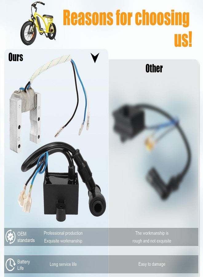 QAZAKY ملف إشعال CDI من كازاكي + ملف مغناطيسي لمحركات ثنائية الأشواط سعة 49 سم مكعب، 50 سم مكعب، 60 سم مكعب، و80 سم مكعب، للدراجات النارية والهوائية. - Image 5