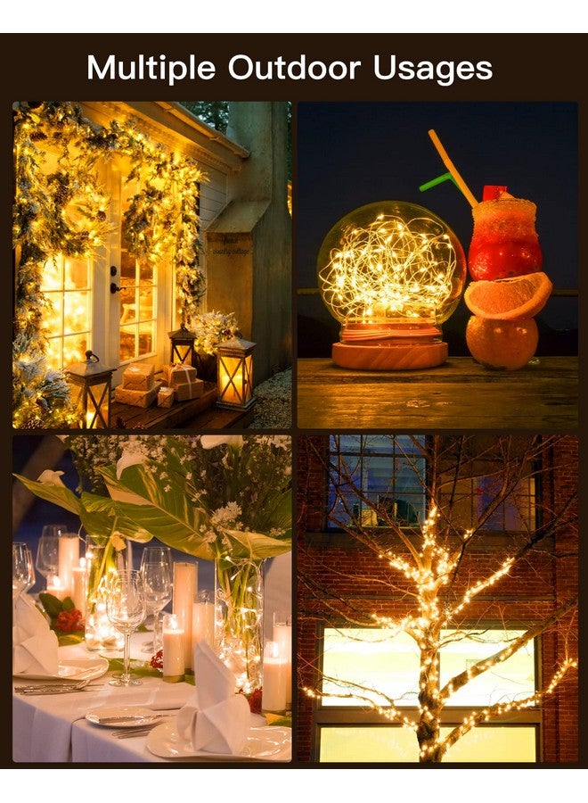 برايتاون سلسلة أضواء تعمل بالطاقة الشمسية مقاومة للماء في الهواء الطلق، 4 مجموعات بإجمالي 132 قدمًا 400 مصباح LED يعمل بالطاقة الشمسية مع 8 أوضاع، أضواء خارجية تعمل بالطاقة الشمسية للفناء والحديقة والأشجار وحفلات الزفاف والكريسماس، لون أبيض دافئ - Image 3