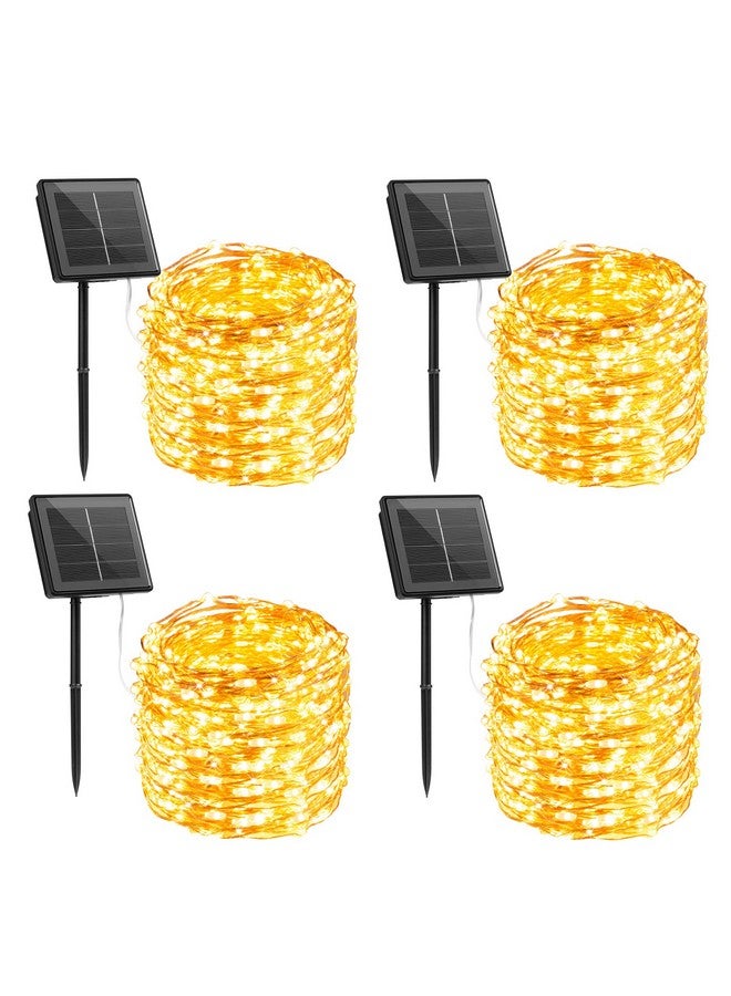برايتاون سلسلة أضواء تعمل بالطاقة الشمسية مقاومة للماء في الهواء الطلق، 4 مجموعات بإجمالي 132 قدمًا 400 مصباح LED يعمل بالطاقة الشمسية مع 8 أوضاع، أضواء خارجية تعمل بالطاقة الشمسية للفناء والحديقة والأشجار وحفلات الزفاف والكريسماس، لون أبيض دافئ - Image 1