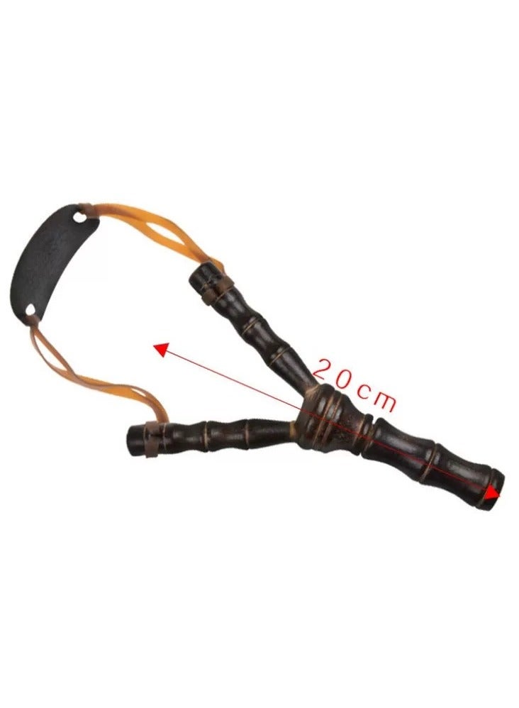 Wooden Slingshot Catapult Hand Made Classic Bamboo Style Traditional Toy For Kids 20x10cm - Image 1
