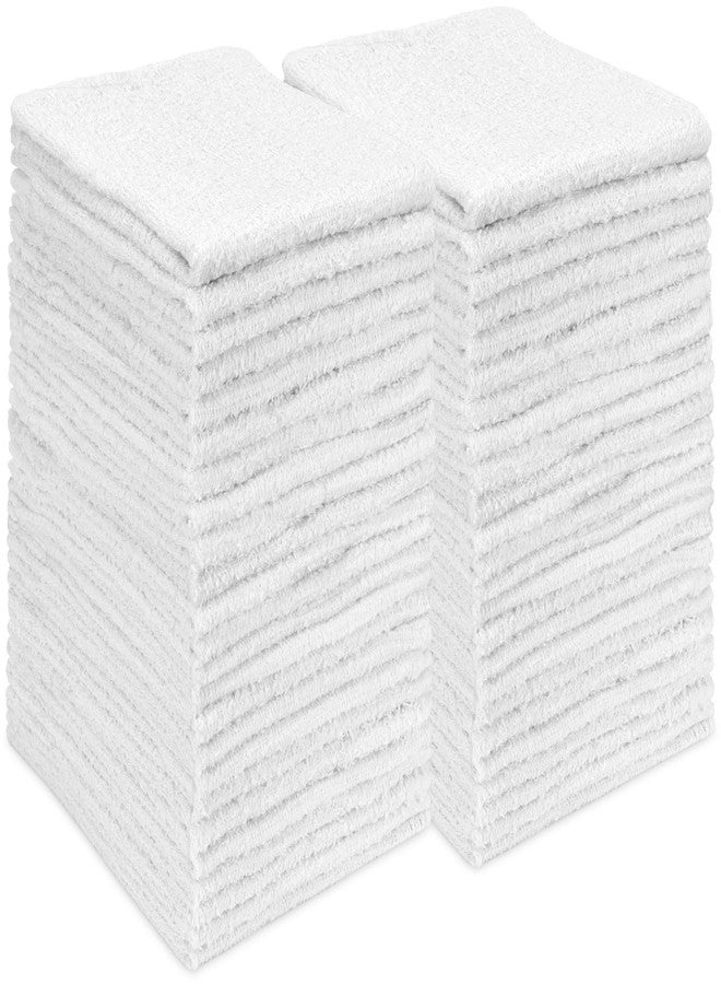 S&T INC. Multipurpose Cotton Terry Cleaning Towels for Home, Car, Automotive, and Garage Cleaning Supplies, 14 Inches x 17 Inches, White, 48 Pack - Image 1