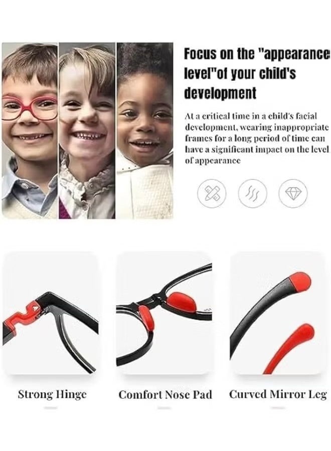 Happy D Anti-Blue Light Blocking Glasses Kids Anti Glare Eyestrain UV TV Phone Children Silicone Safety Eyewear for Boys and Girls Age 3-12 - Image 4