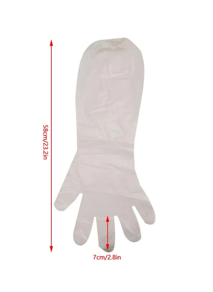 Generic 60pcs Disposable Long Arm Gloves with Elastic Cuff 23.2inch Farm Gloves for DIY Cooking  Household Cleaning Gloves Thick Kitchen Dishwashing Gloves Food Handling Gloves Vegetable Washing Gloves  - Image 4