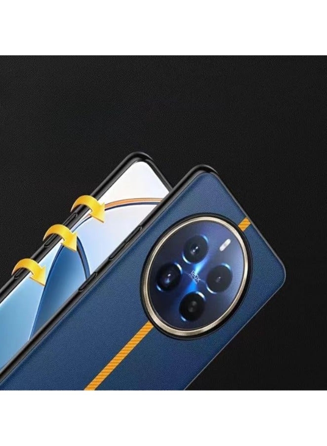 general Realme 12 Pro Plus Plain Skin Case Leather TPU Shock-proof Drop-proof and Fingerprint-proof Phone Case - Image 2