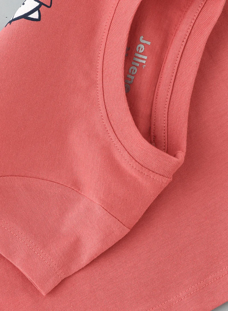 Jelliene Basic round neck graphic t-shirt