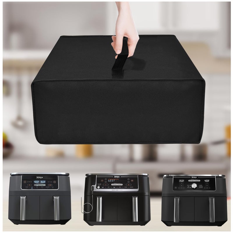 Dust Cover for Ninja DZ201 Foodi 8 QT 6in1 DualZone 2Basket Air Fryer Ninja DZ550 10QT 10in1 Air Fryer and Ninja DZ401 Foodi 10 QT 6in1 Air Fryer Waterproof Dustproof Airfryer Cover Black