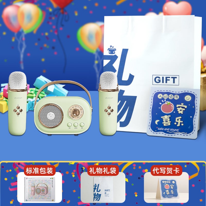 Microphone Bluetooth Audio With Microphone Singing Audio All-In-One Gift Custom Outdoor Portable Karaoke Speaker - Image 1