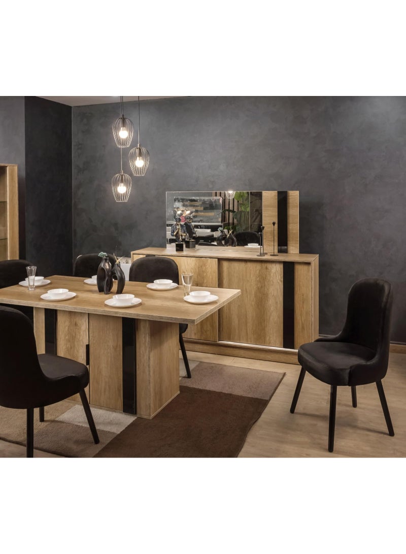 طقم سفرة خشبي مودرن – ترابيزة مع 6 كراسي - Image 2