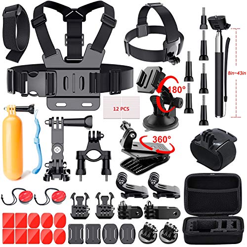 ADOFYS Action Camera Accessories Kit 49-in-1 | Universal Bundle for GoPro Hero 13/12/11/10/9/8/7/6/5, SJCAM, Insta 360, DJI & Xiaomi Yi | Mounts, Straps, Case & Camera Accessories for Photography - Image 1