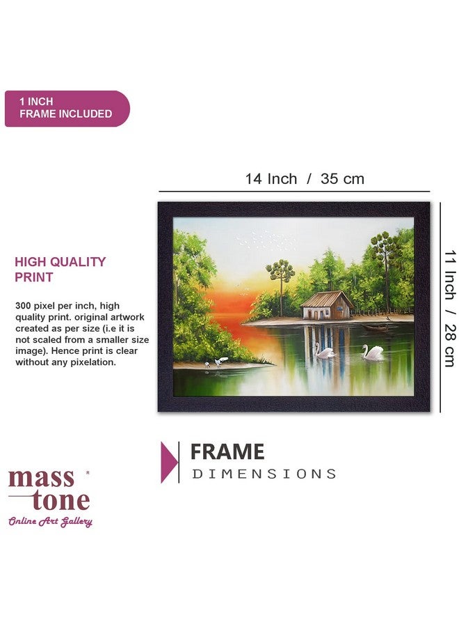 Masstone Wall Scenery for Living Room | Lake Scenery (35x28 CM) | Scenery for Wall With Frames | Painting for Wall Decor | Nature Scenery for Bedroom | Wall Paintings for Home Decorations - Image 2