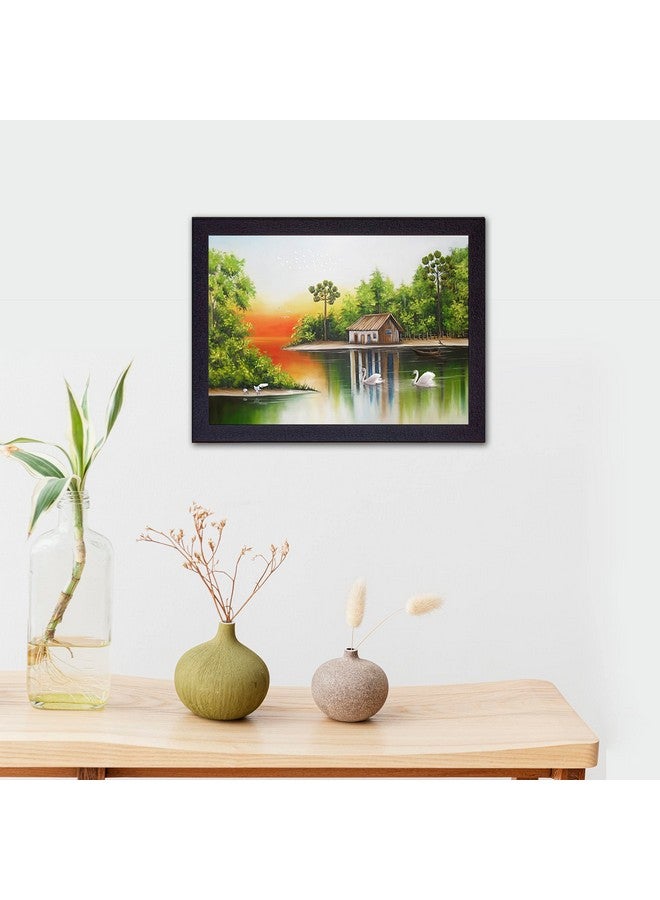 Masstone Wall Scenery for Living Room | Lake Scenery (35x28 CM) | Scenery for Wall With Frames | Painting for Wall Decor | Nature Scenery for Bedroom | Wall Paintings for Home Decorations - Image 4