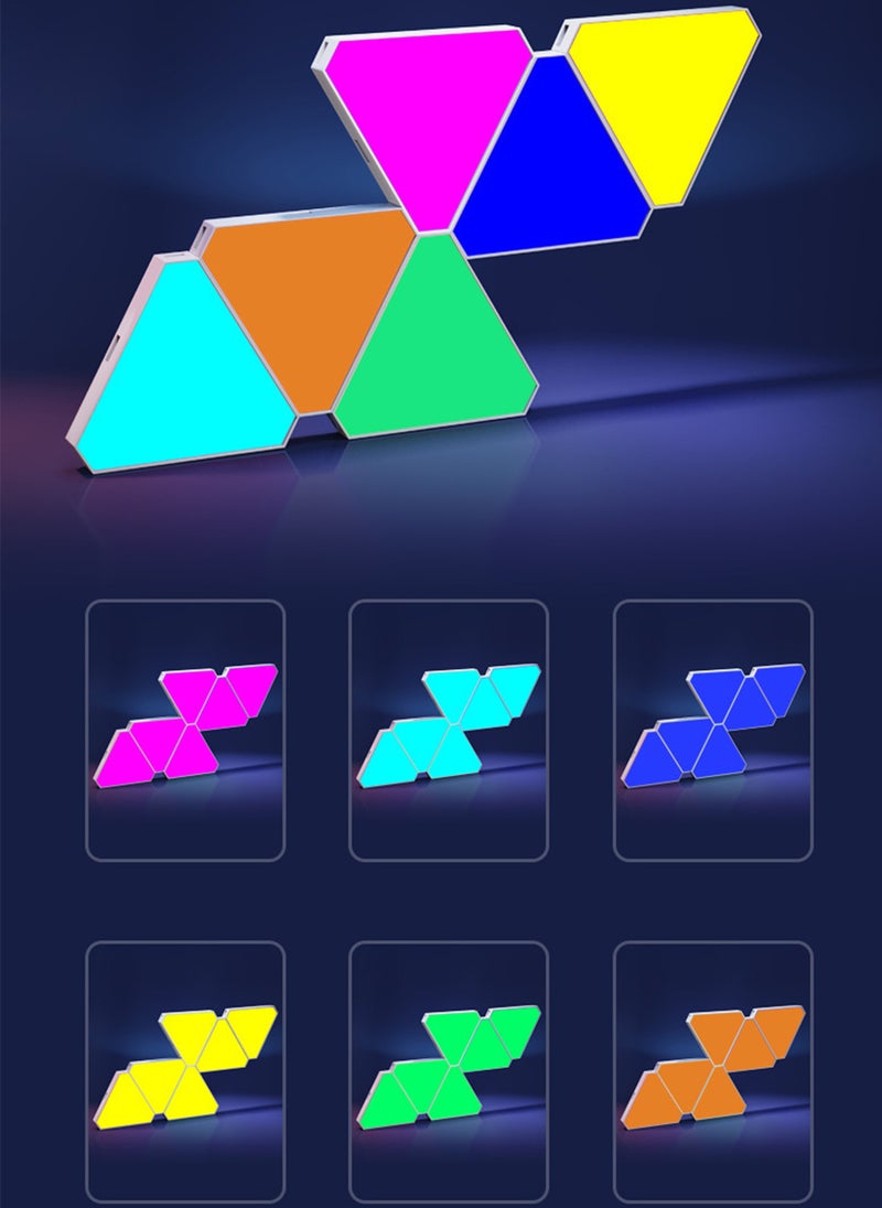 Sharpdo E-Sports Smart Home TV Background RGB Triangle Splicing Light Ambient Light, Set of 6 Pieces - Image 1