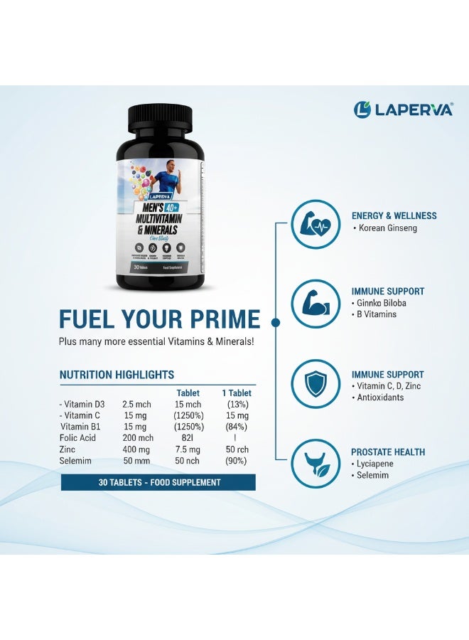 Laperva Men’s 40+ Multivitamin & Minerals, 30 Capsules - Image 4