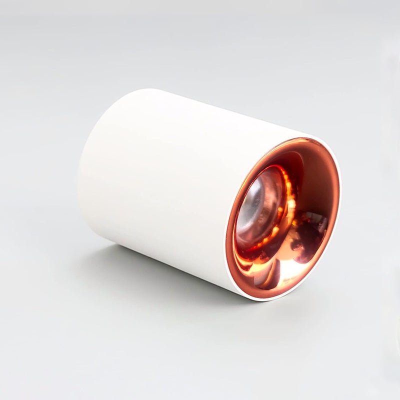 Harold Electricals Harold Electricals 7 Watt White Body Antiglare LED Round Cylinderical Surface COB Spotlight Ceiling Downlight for Home Office Indoor Outdoor Rose Gold Reflector Warm White Pack of 1 - Image 2