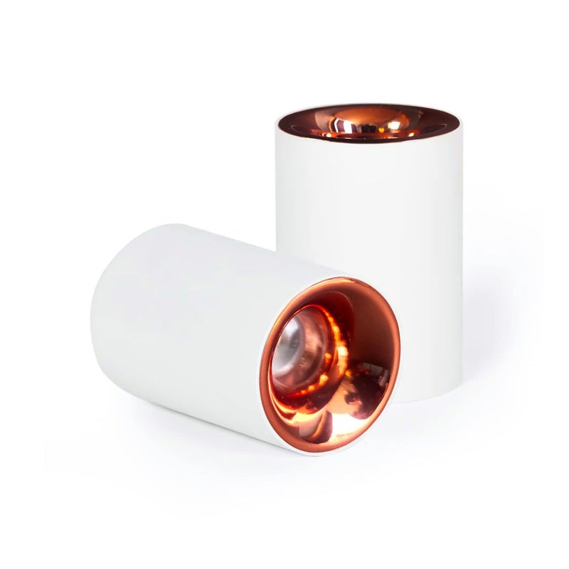 Harold Electricals Harold Electricals 7 Watt White Body Antiglare LED Round Cylinderical Surface COB Spotlight Ceiling Downlight for Home Office Indoor Outdoor Rose Gold Reflector Warm White Pack of 1 - Image 1