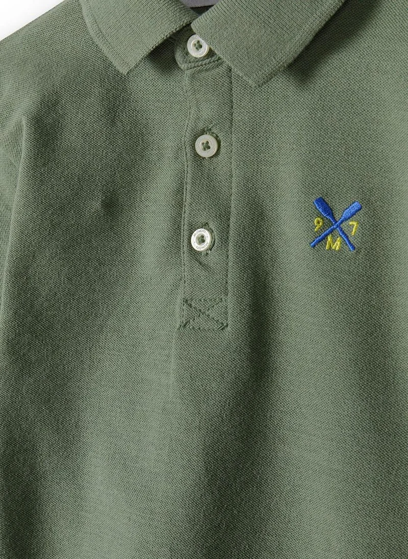 MINOTI Boys' Short Sleeve Polo Shirt with Button Placket