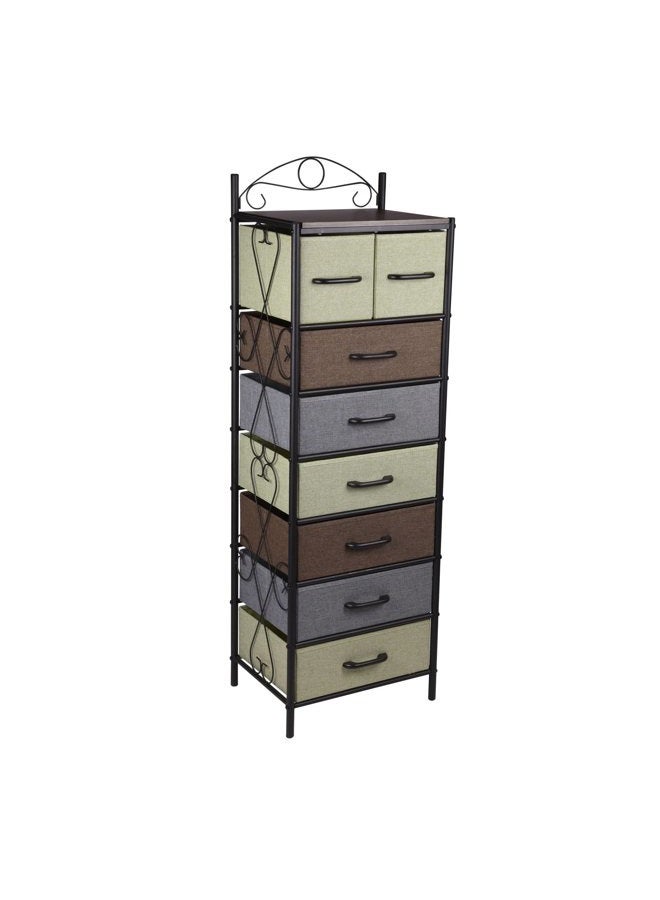 Household Essentials 8044-1 Victorian 8 Drawer Tower | Storage Dresser or Chest | Black - Image 1