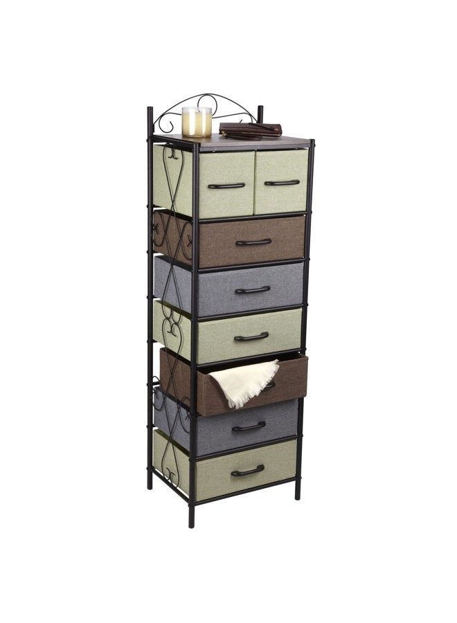 Household Essentials 8044-1 Victorian 8 Drawer Tower | Storage Dresser or Chest | Black - Image 5
