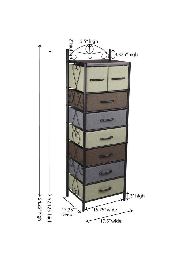 Household Essentials 8044-1 Victorian 8 Drawer Tower | Storage Dresser or Chest | Black - Image 2