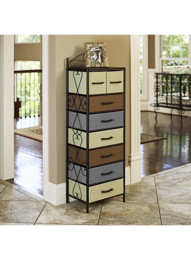 Household Essentials 8044-1 Victorian 8 Drawer Tower | Storage Dresser or Chest | Black - Image 4