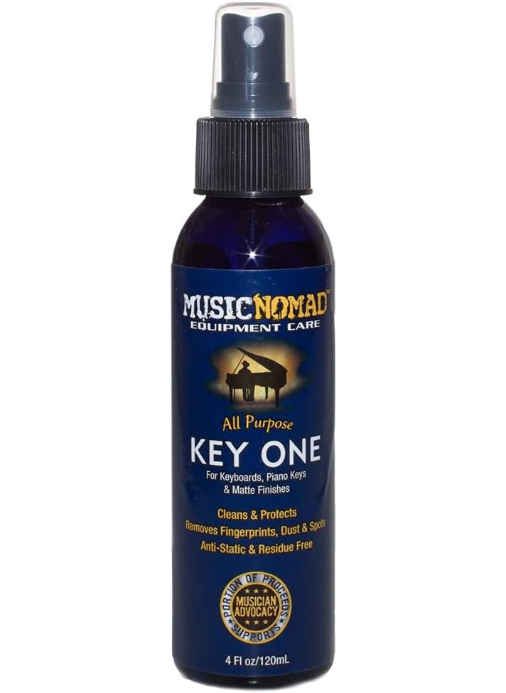 MusicNomad MusicNomad MN131 All Purpose Key ONE Cleaner for Keyboards MIDI Keyboard Controllers Keys Digital Pianos  Matte Pianos 4 oz  - Image 1