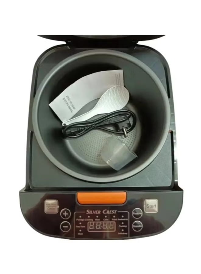 سيلفر كريست Silver Crest 5L Smart Electric Rice Cooker | 900W Powerful Multi-Function Cooker with Non-Stick Inner Pot | Fuzzy Logic Technology for Perfect Rice, Porridge, Steam & More | 9 Smart Cooking Menus | Compact Design for Easy Kitchen Use - Image 2