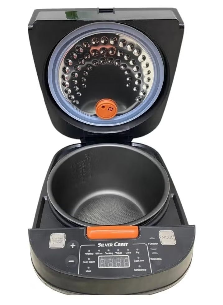 سيلفر كريست Silver Crest 5L Smart Electric Rice Cooker | 900W Powerful Multi-Function Cooker with Non-Stick Inner Pot | Fuzzy Logic Technology for Perfect Rice, Porridge, Steam & More | 9 Smart Cooking Menus | Compact Design for Easy Kitchen Use - Image 4