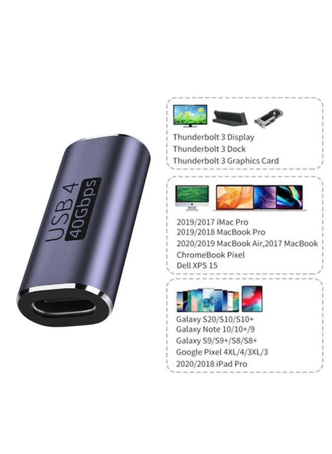 USB4 Type-C Female to Female Adapter – 40Gbps, 100W Power, 8K Video Extender for Laptop & Phone - Image 4