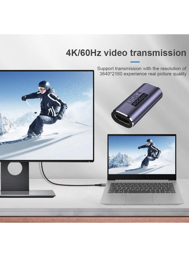 USB4 Type-C Female to Female Adapter – 40Gbps, 100W Power, 8K Video Extender for Laptop & Phone - Image 2