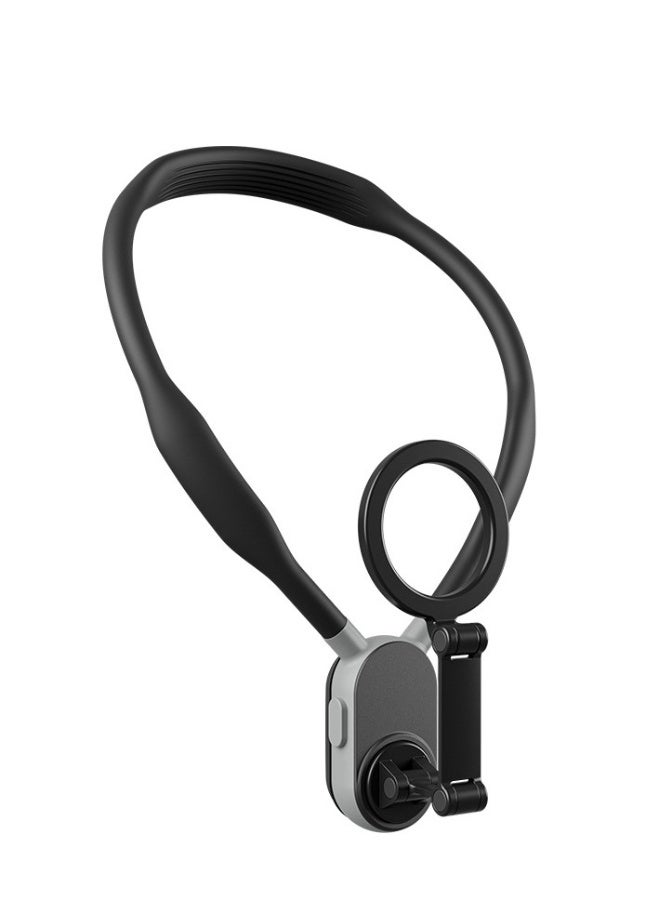 MAX version Magnetic Neck Mount for Phones, Upgraded Cell Phone Holder Stand POV/Vlog Selfie Hand Free Necklace Phone Strap Video Recording for iPhone 15 14 13 12 Series and Android Phones(black)  - Image 5